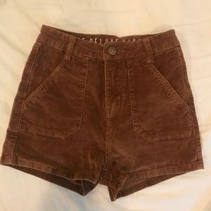 Corduroy brown/muave shorts